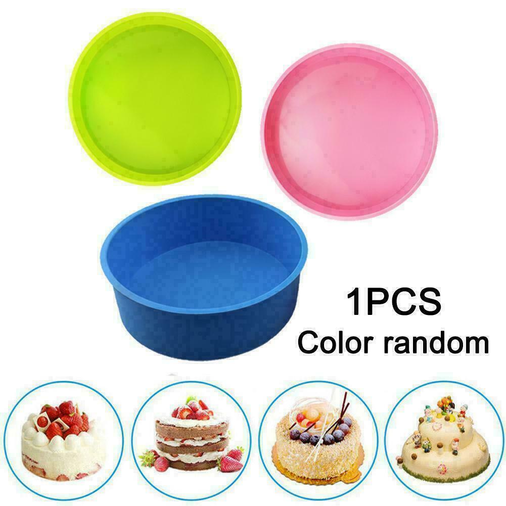 8Inch Round Silicone Non-stick Cake Pan Bread Baking For Kitchen I0K1 Mould C3O8