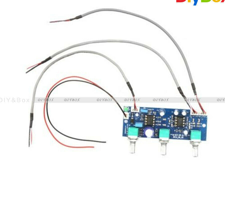 DC 12-24V NE5532 Low-pass Filter Stereo Subwoofer Preamp Amplifier With Cables