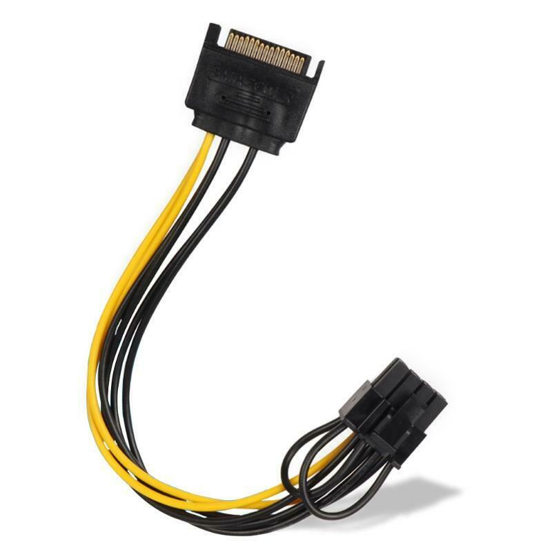 15-Pin SATA Male to 8Pin(6+2pin) PCI-Express Male Video Card Power Adapter
