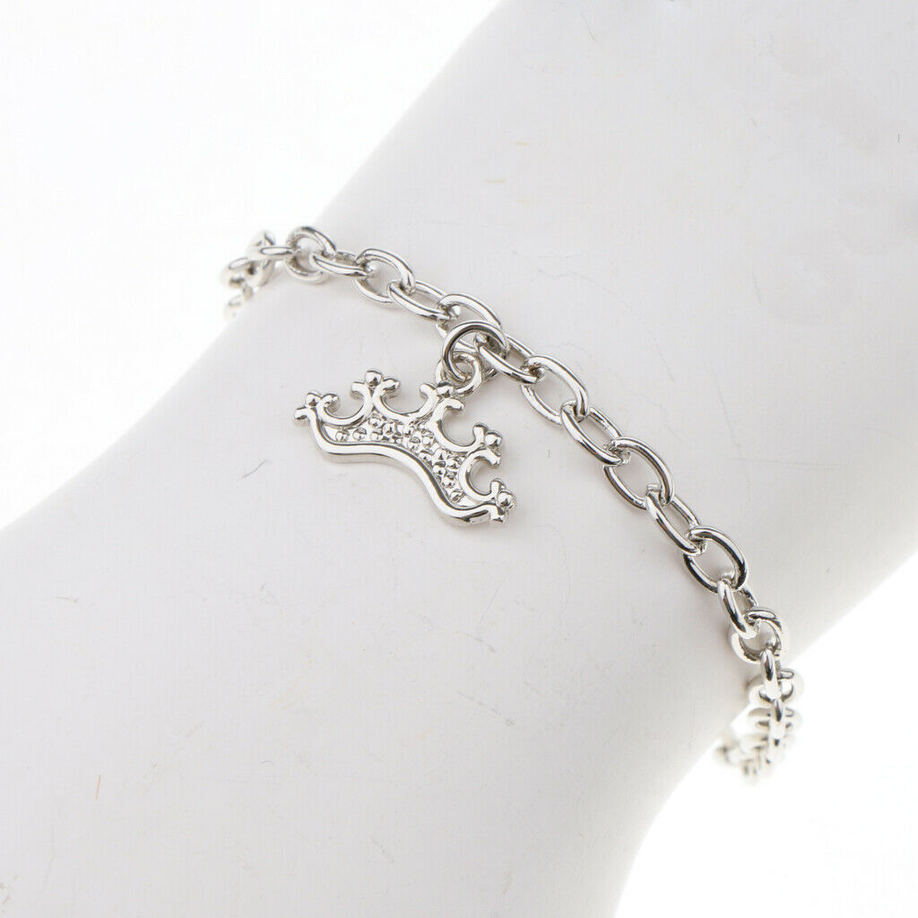 Girls Fashion Novelty Bangle Platinum Plated Bracelet 22cm  21.5cm-Crown