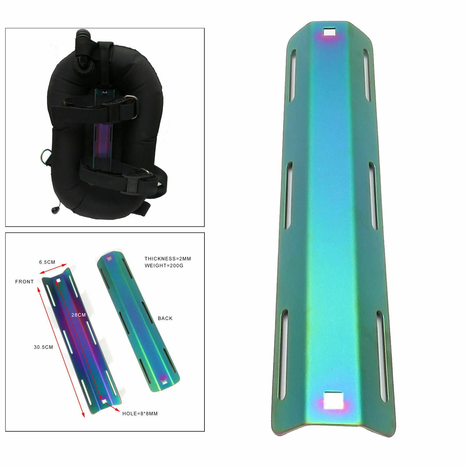 Scuba Diving BCD Backplate Single Tank Adapter Free Diving Underwater Sports