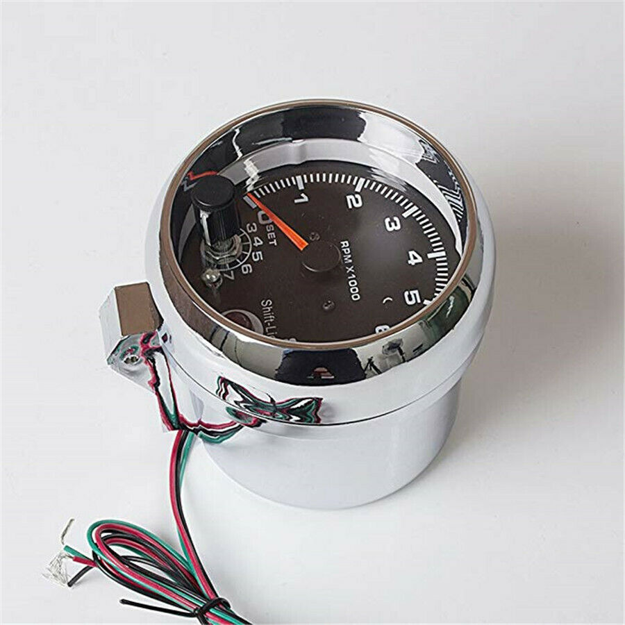 DC 12V 3.75" 7 LED Backlit Car Tachometer Gauge For 4, 6 and 8 Cylinder Engines