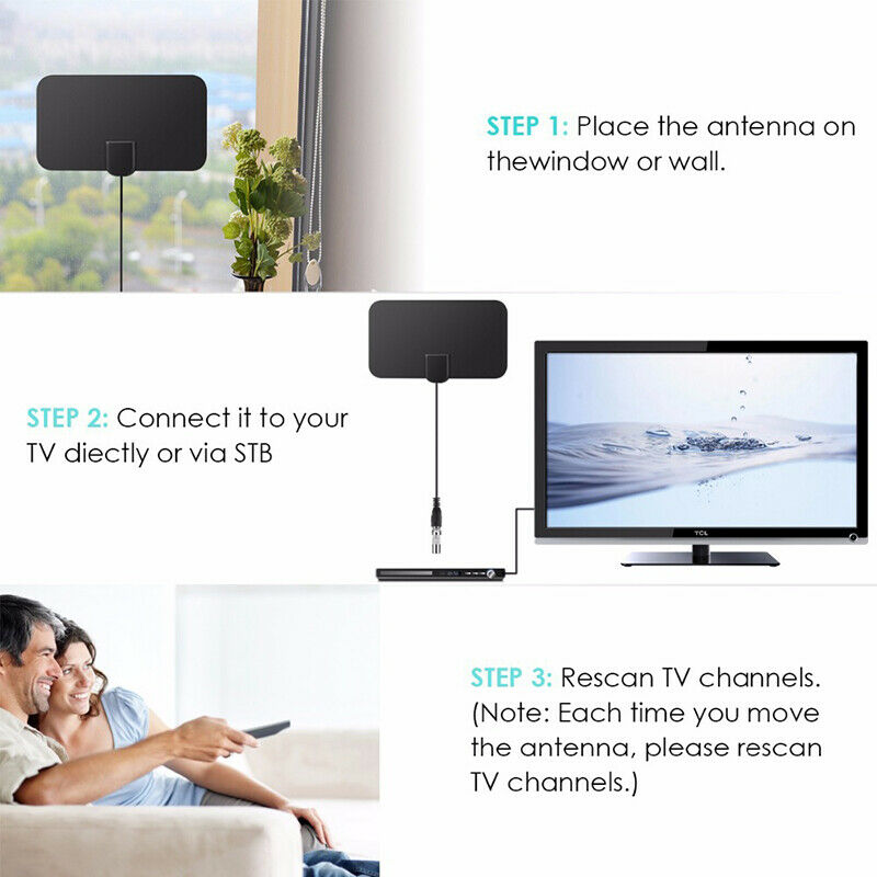 4K 25DB High Gain HD TV DTV Box Digital TV Antenna 50 Miles Booster Indoo.l8