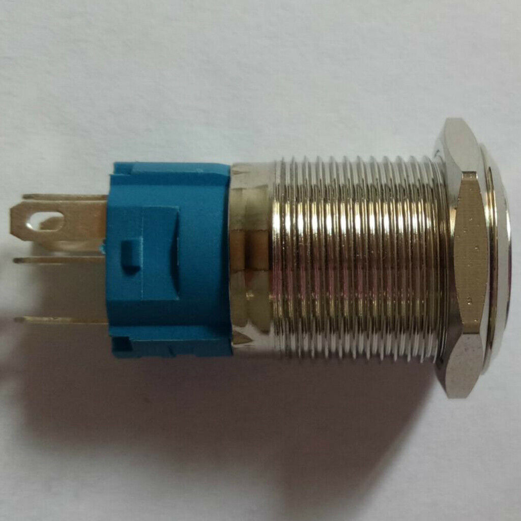 Momentary Push Button Switch, Metal Shell Waterproof, 5A, Self-locking for 16mm