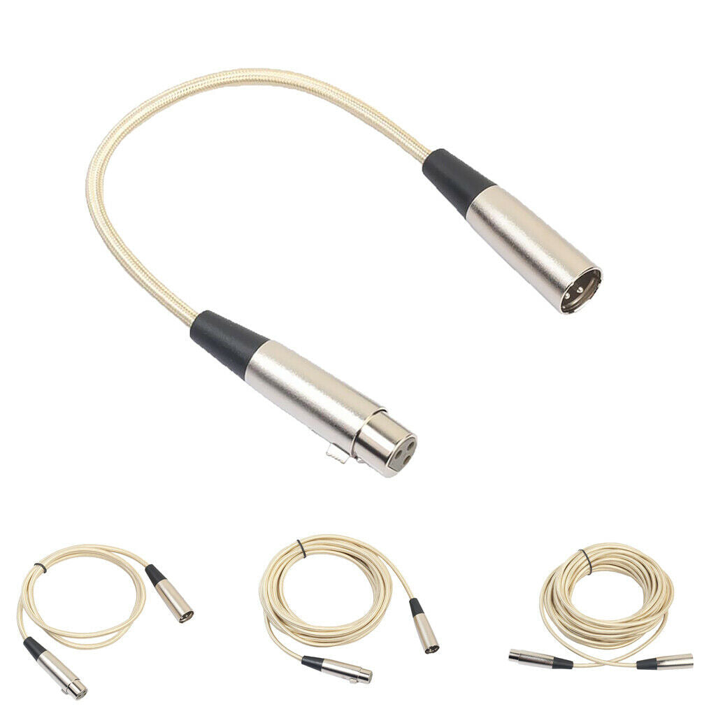 3 Pin XLR Male to Female Extension Cord Microphone Mic Audio Cable 30cm