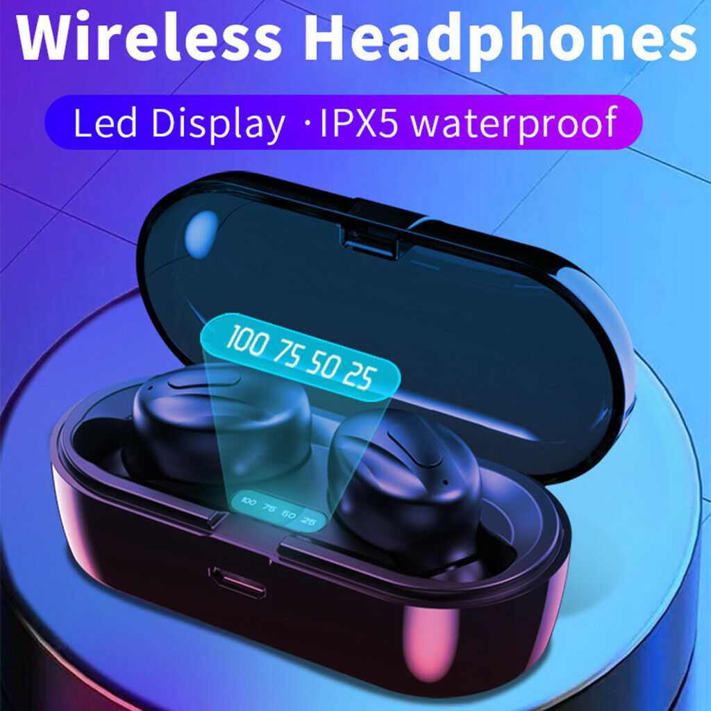 Sports Stereo  5.0 TWS Earphone Headphone Power Display With Mic