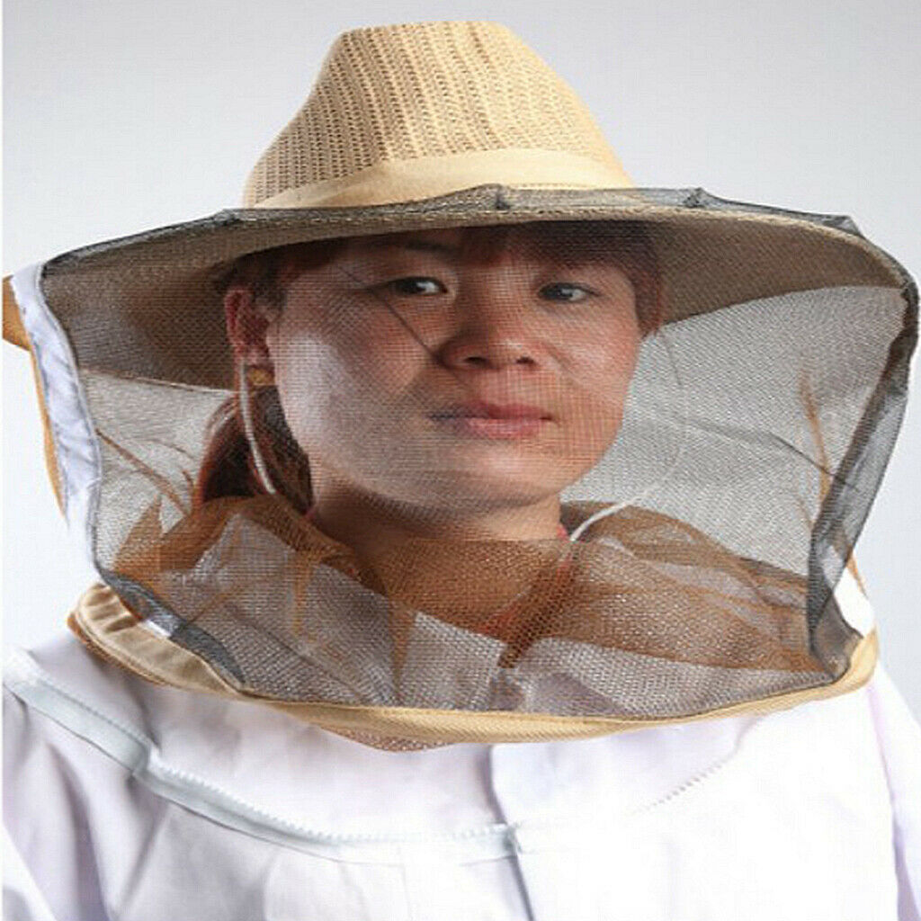 2pcs / Set Cowboy Nylon Beekeeping Veil Breathable Beekeeper Hat For