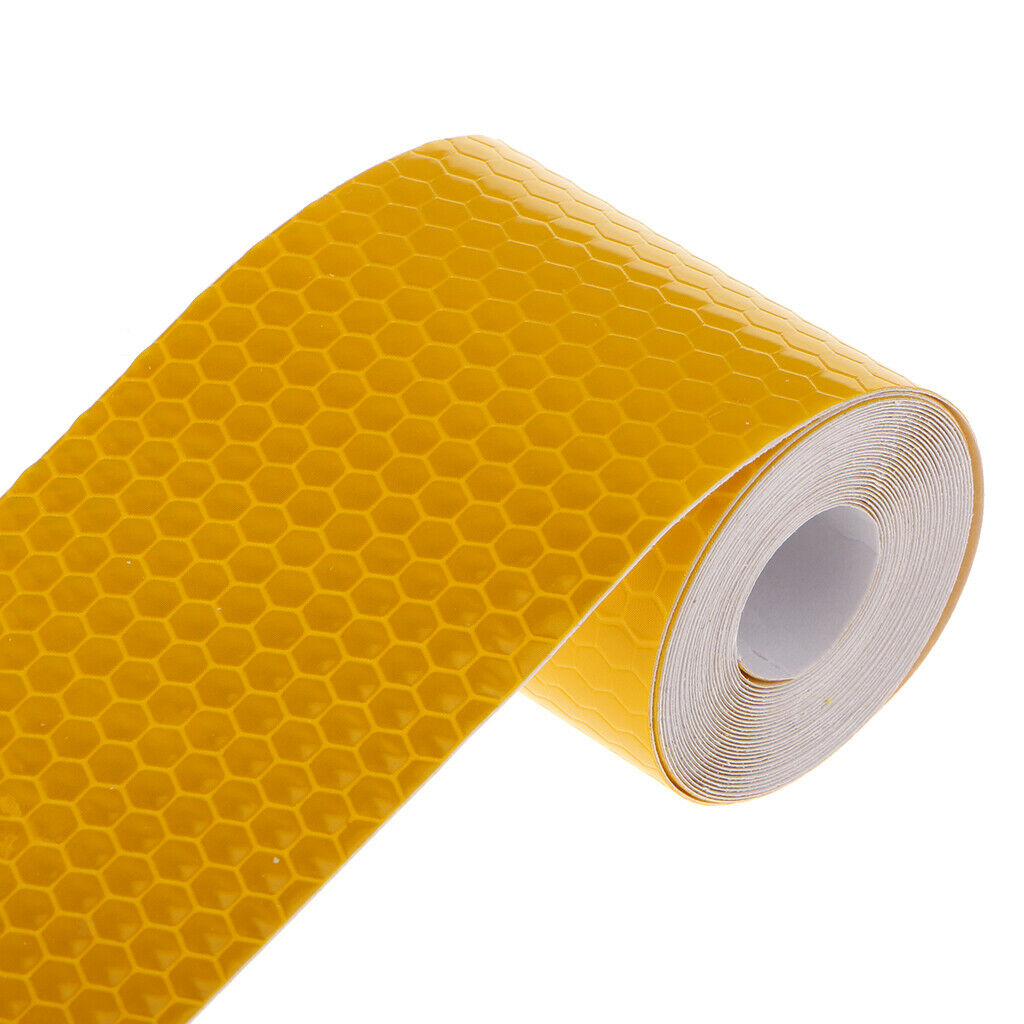 2 Pcs 2 inch X 10ft Reflective Tape Yellow Red Safety Warning Stickers -