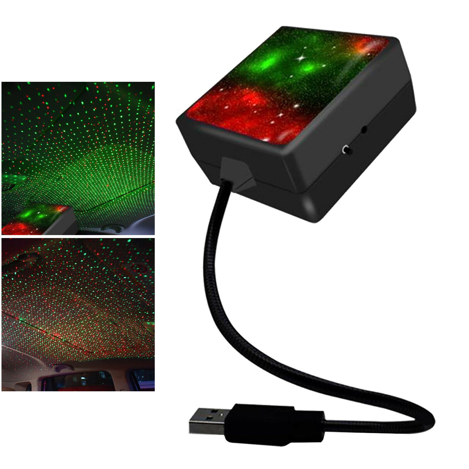 Mini USB Car Roof Light Starry Sky Light Lamp Home Car Decoration Red Green