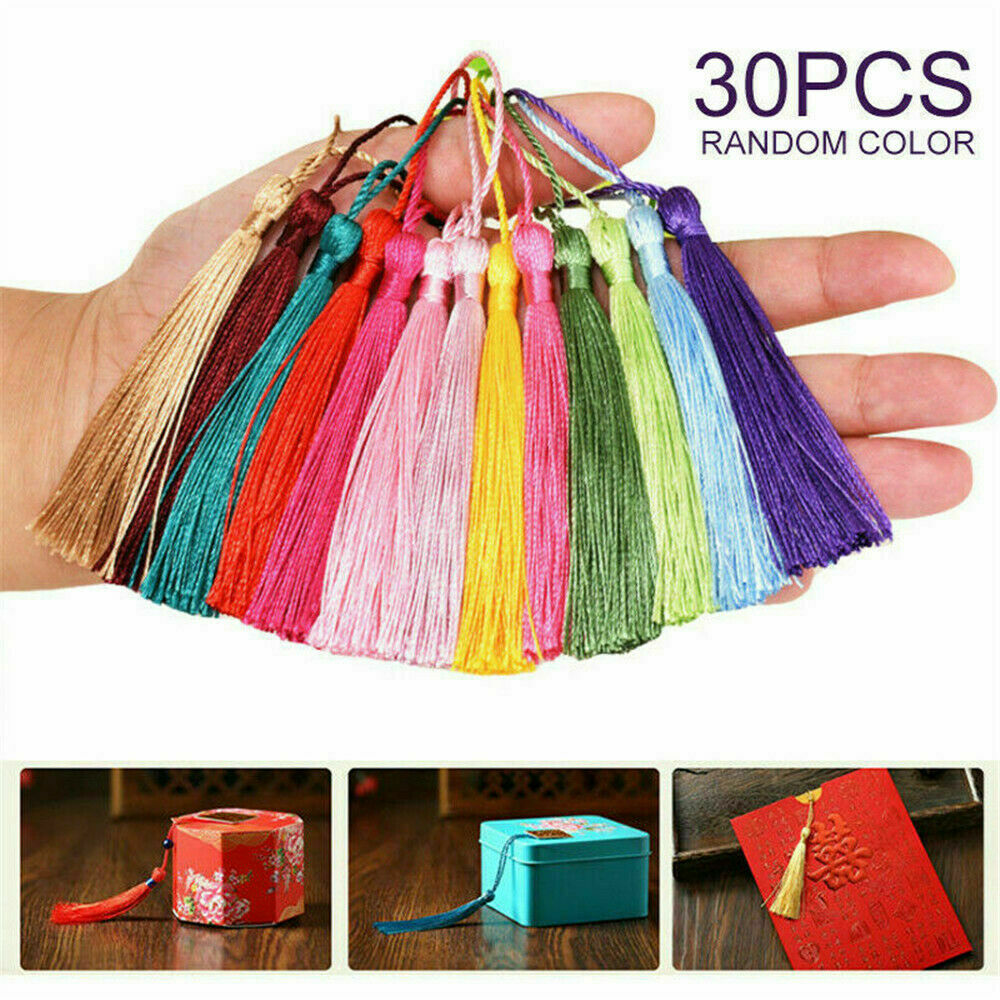30Pcs/Set Silky Tassel Crafts For Souvenir Bookmarks Jewelry Making Accessories