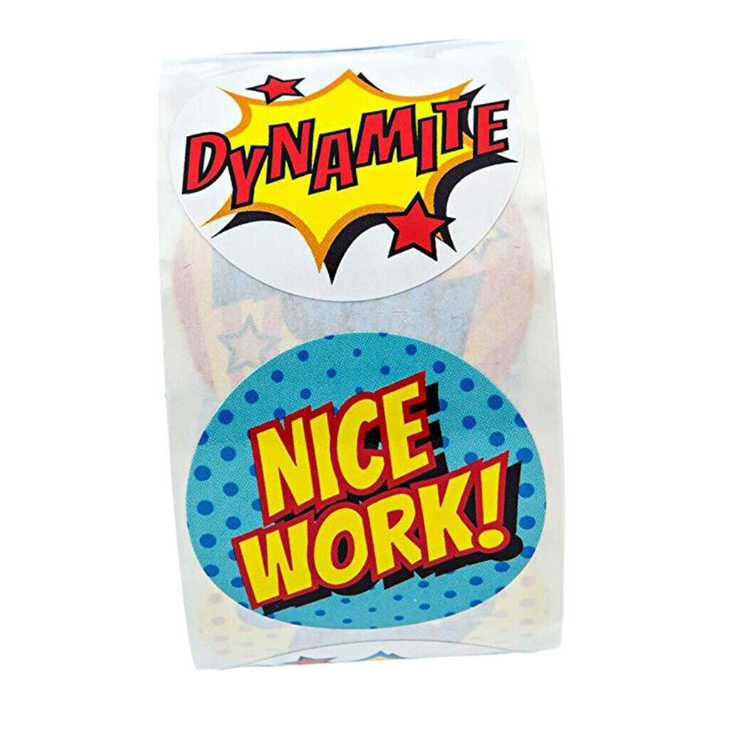 500x Round 25mm Reward Stickers For Kids-Scrapbook Embellishment -Teacher Praise