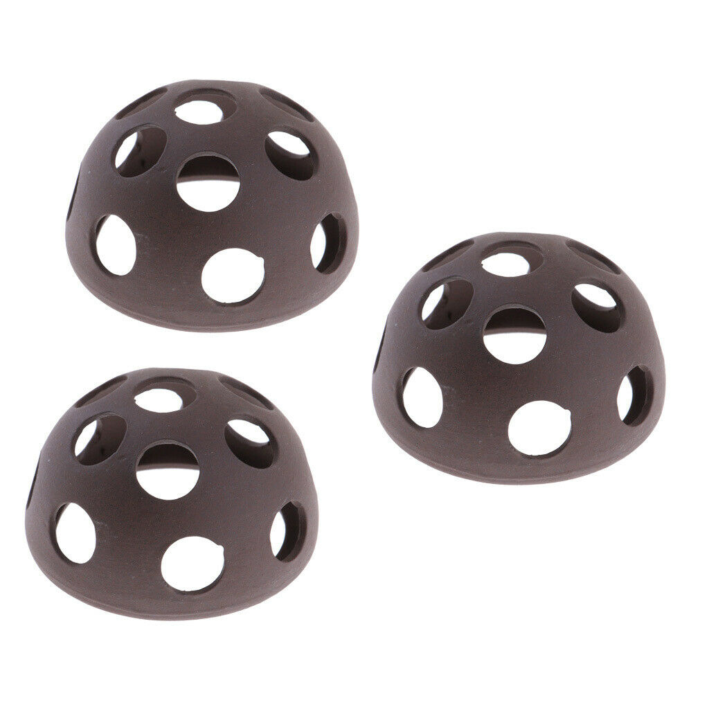 3 x Ceramic Half Ball Shape Reptile Hides Cave, Decoration Fish Tank Aquarium