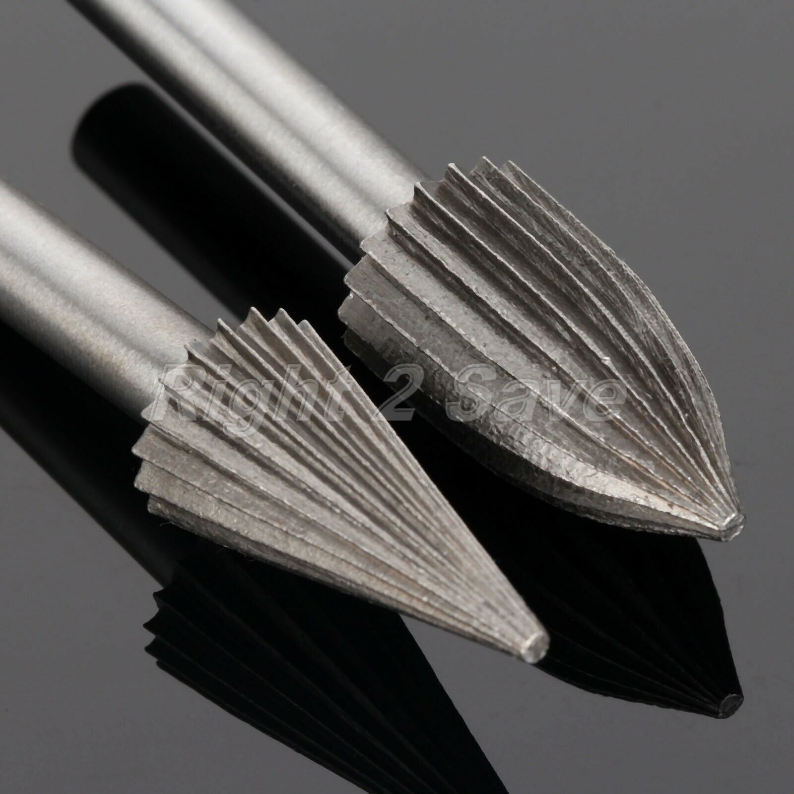 6pcs 6mm 1/4" Shank High Speed Steel Rotary Burrs Die Grinder Carving Tool Set