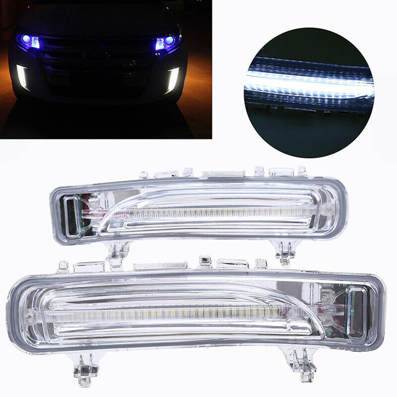 2Pcs LED DRL Daytime Running Lights Fog Lamp w/Turn For Ford Edge 2011-2014 13