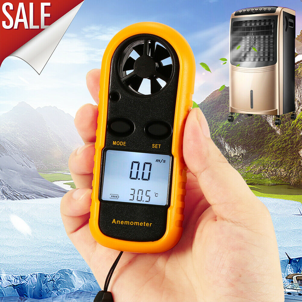 Handheld Mini Digital Anemometer, Wind Speed and Temperature Anemometer
