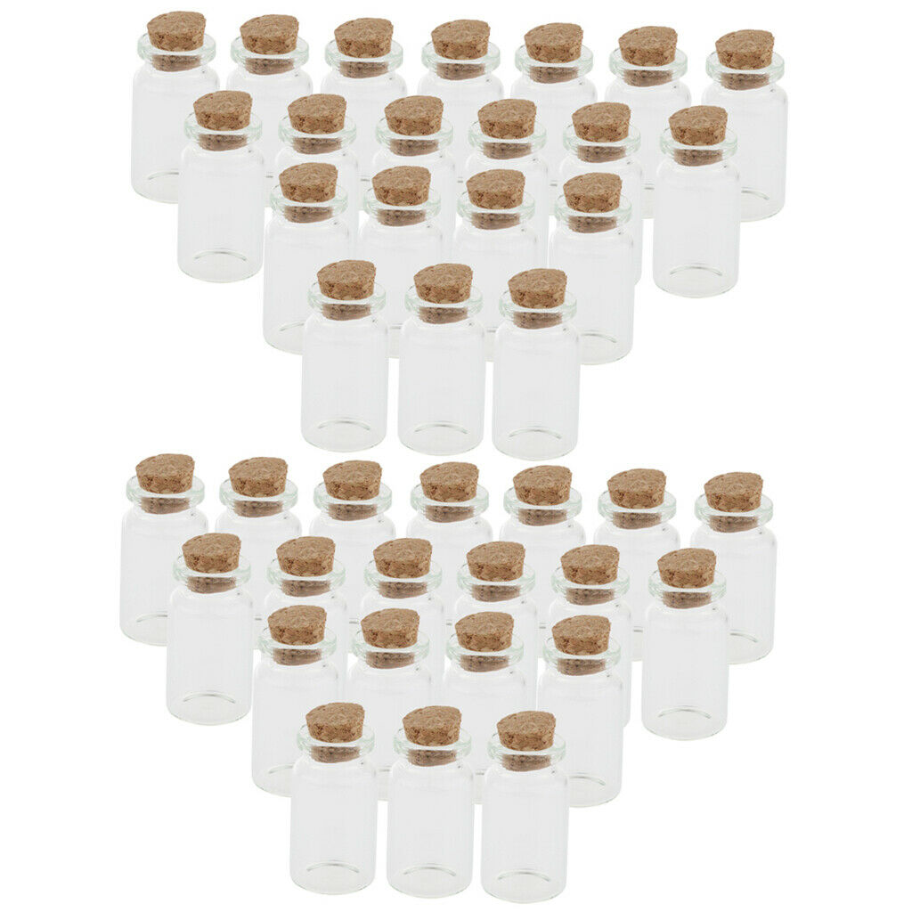 Pack of 40 Small Glass Bottles with Cork, Tiny Clear Vials, Perfect Jewelry