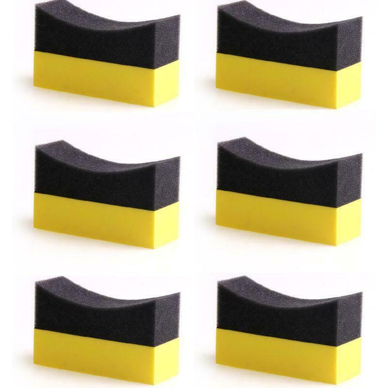6Pcs Tire Contour Dressing Applicator Pads Gloss Shine Color Polishing Sponge