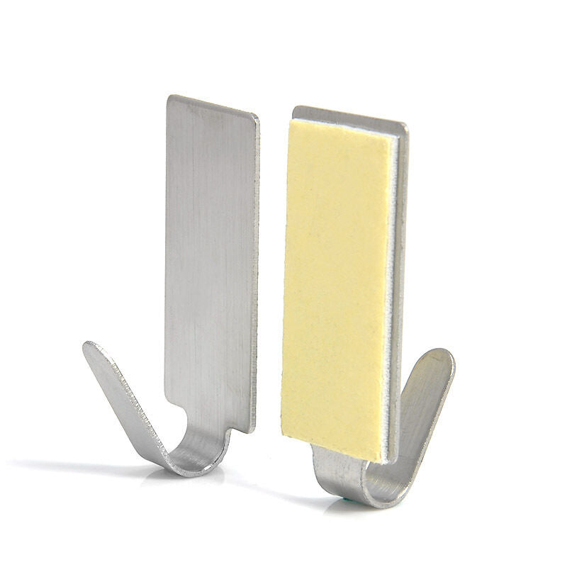 6 pcs Wall Door Stainless Steel Stick Holder Adhesive Kitchen Hook Hanger CHI