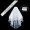 Tiara and White Edge Center  Bridal Wedding Veil with Comb and Satin Sash