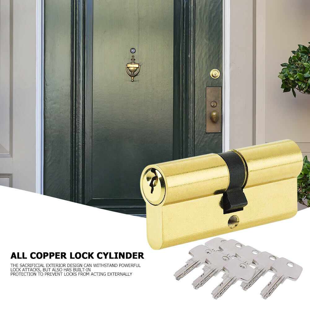 Anti-theft Door Key Security Copper Lock Cylinder Interior Brass Lock Core @