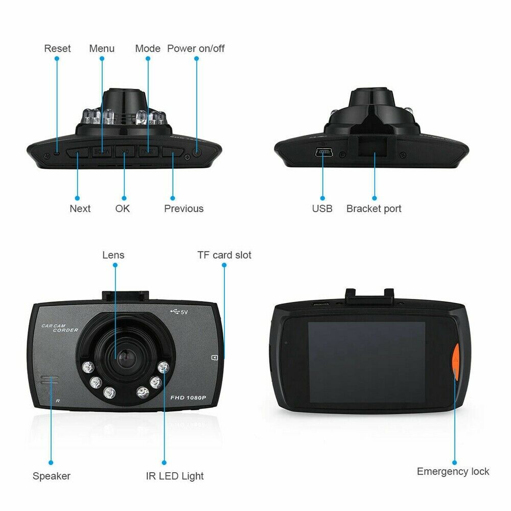 2.2" Car DVR Dash Camcorder Cam Camera Video Recorder 1080P FHD Motion Detection