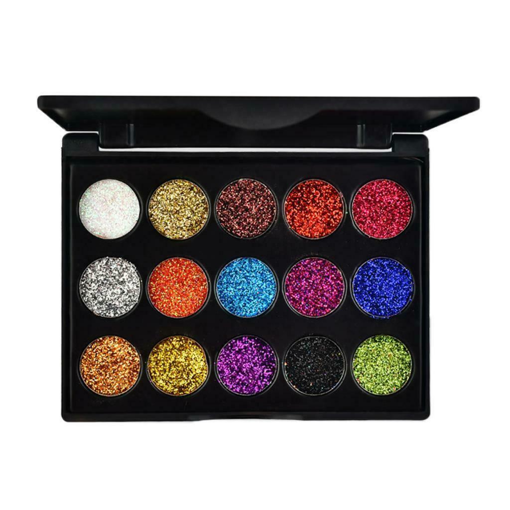 3Pcs Shimmering Metallic 15 Colors Eyeshadow Palette Eye Shadow Powder