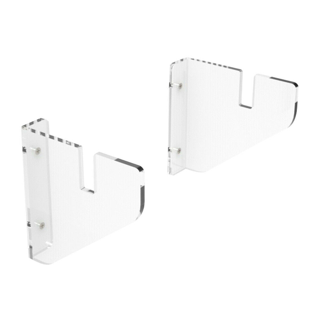 2pc Transparent Acrylic Skateboard Wall Display Bracket Rack Holder Storage