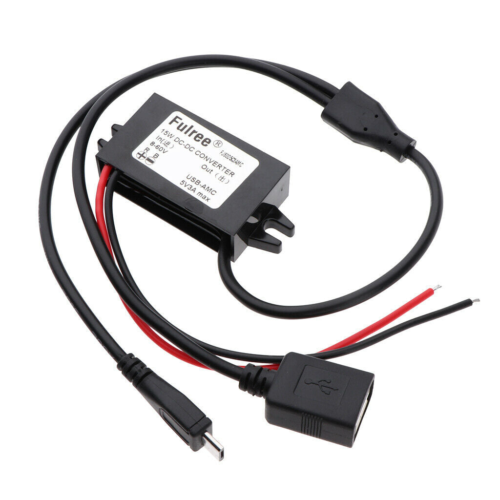8-60V to 5V 3A 15W DC / DC Converter Connect The Car Power Module with Two USB
