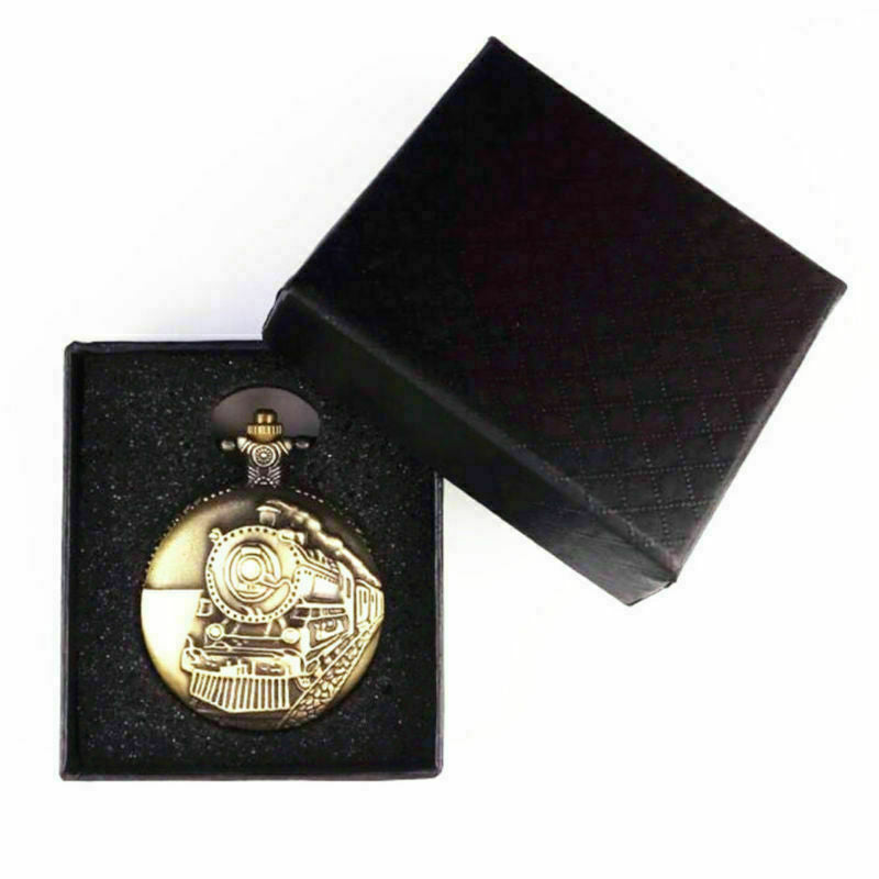 Black Gift Box For Watch Jewelry Pocket Watch Display Case Necklace Chain