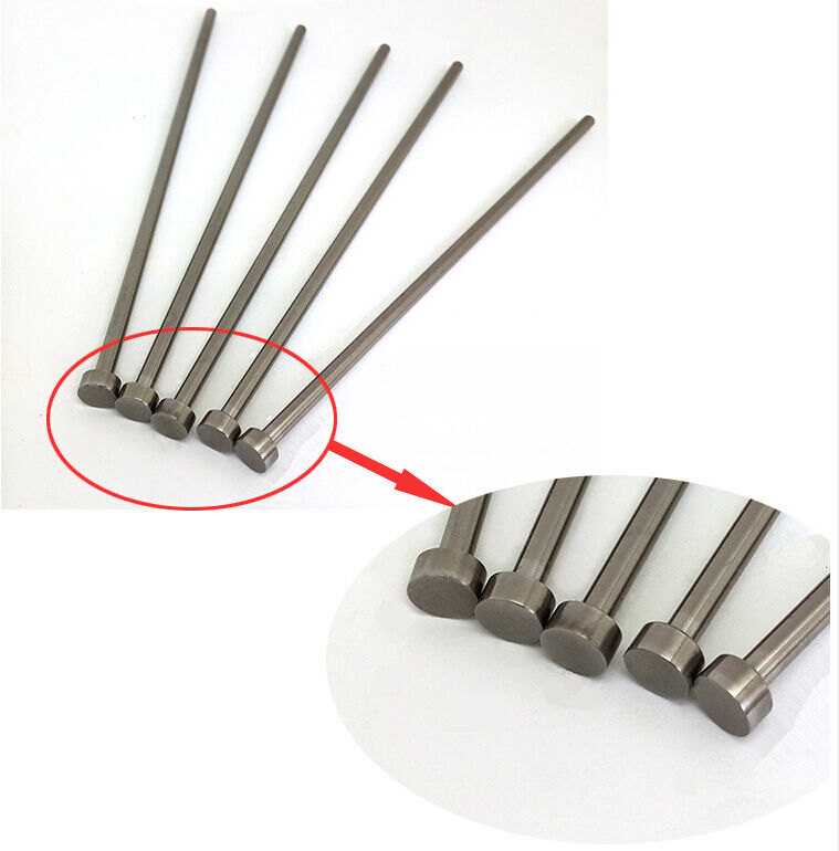 100Pcs 6mm Head Diameter Round Tip Steel HSS Ejector Pin 100mm Length