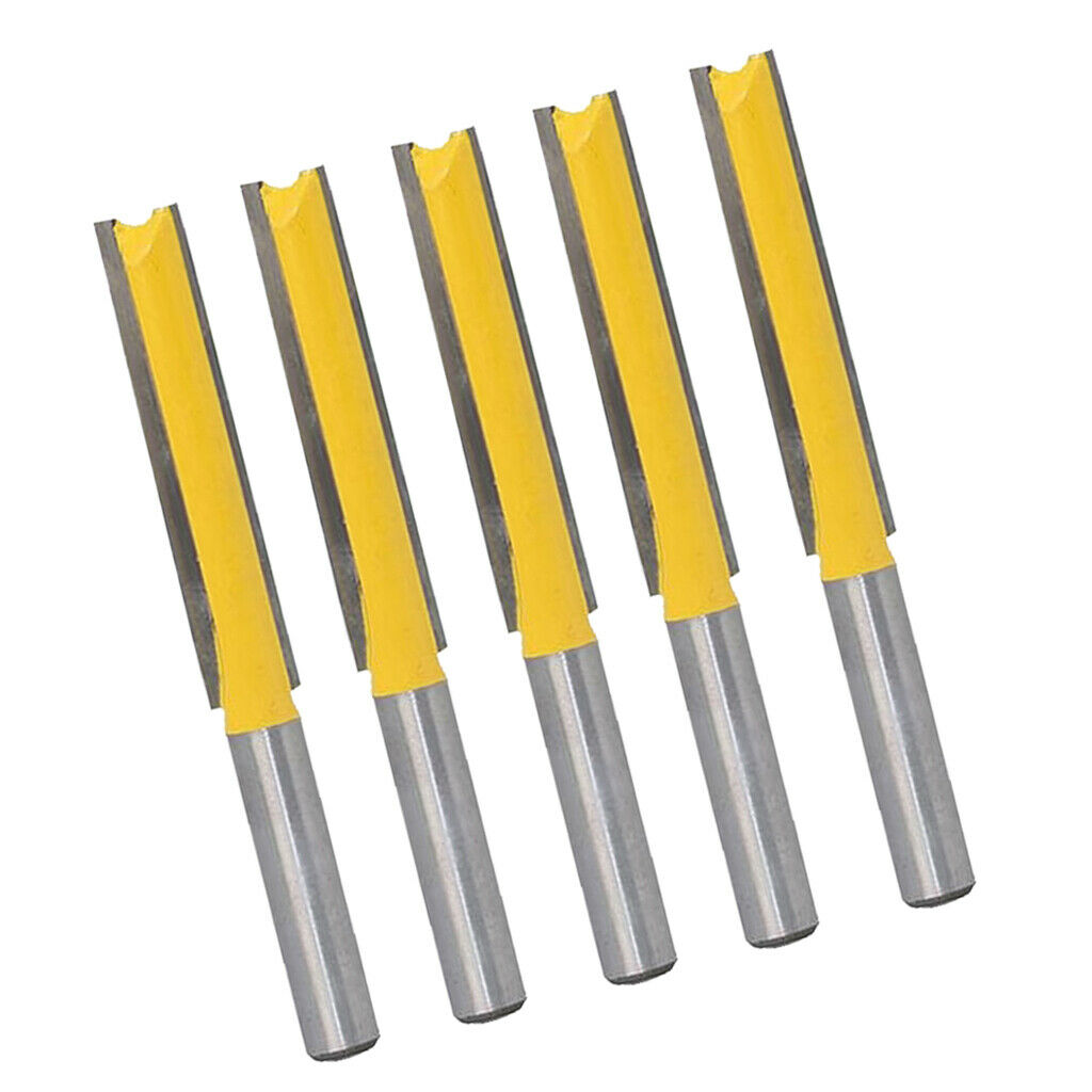 5pcs Extra Long Straight Router Bit Flush Router Bit Shank Woodworking