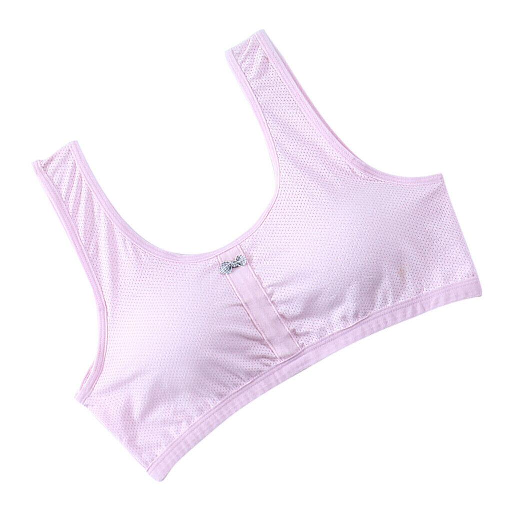 Girl's Breathable Bra Padded Wireless Sports Bra Activity Gym Fitness Pink