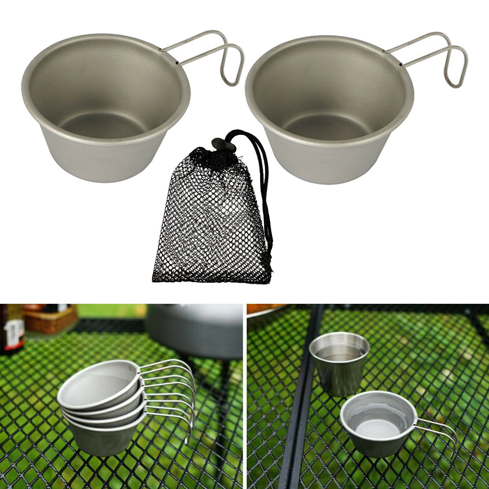 2x Stainless Steel Cup  Drinking Glass BPA Free for Picnic Activities