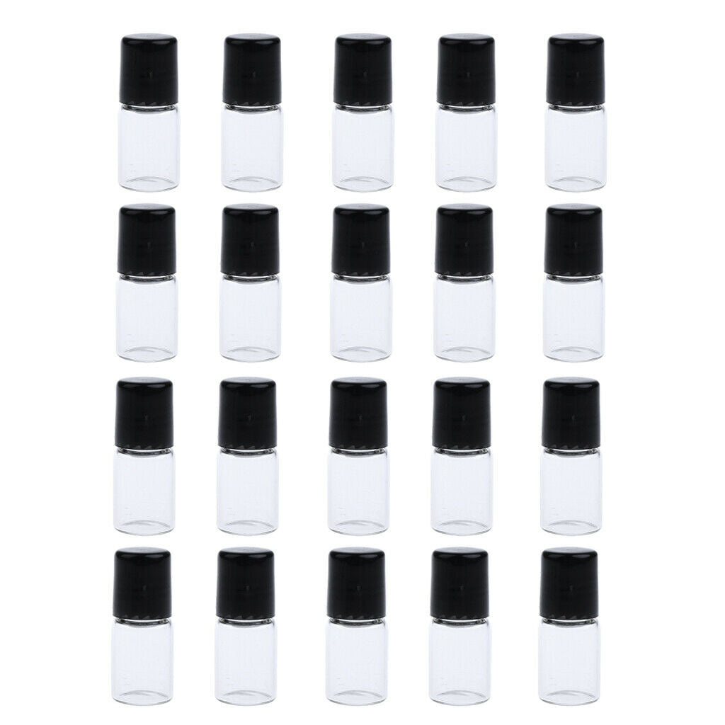40 Pieces Empty Glass Roll On Bottles for Essential Oil Perfume 2ML/1ml