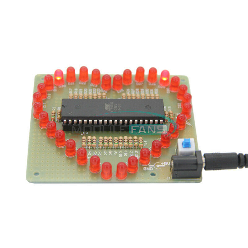 Love Heart shaped LED Red Light Water Electronic Flashing Suite Gift DIY Kits