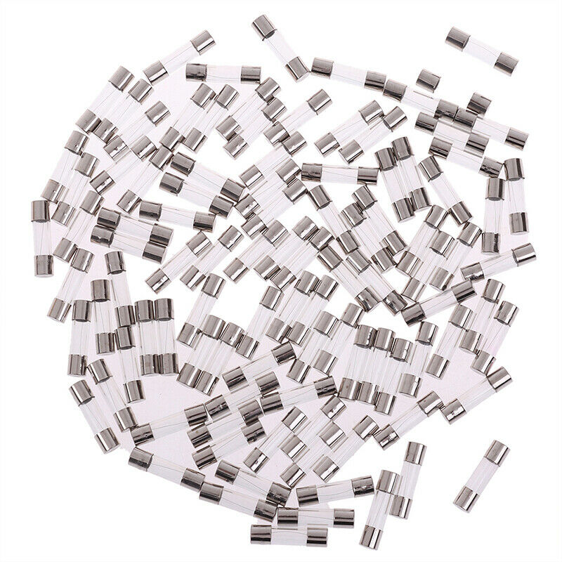 100Pcs Set 5x20mm Quick Blow Glass Tube Fuse Assorted Kits,Fast-blow Glass Fu Tt