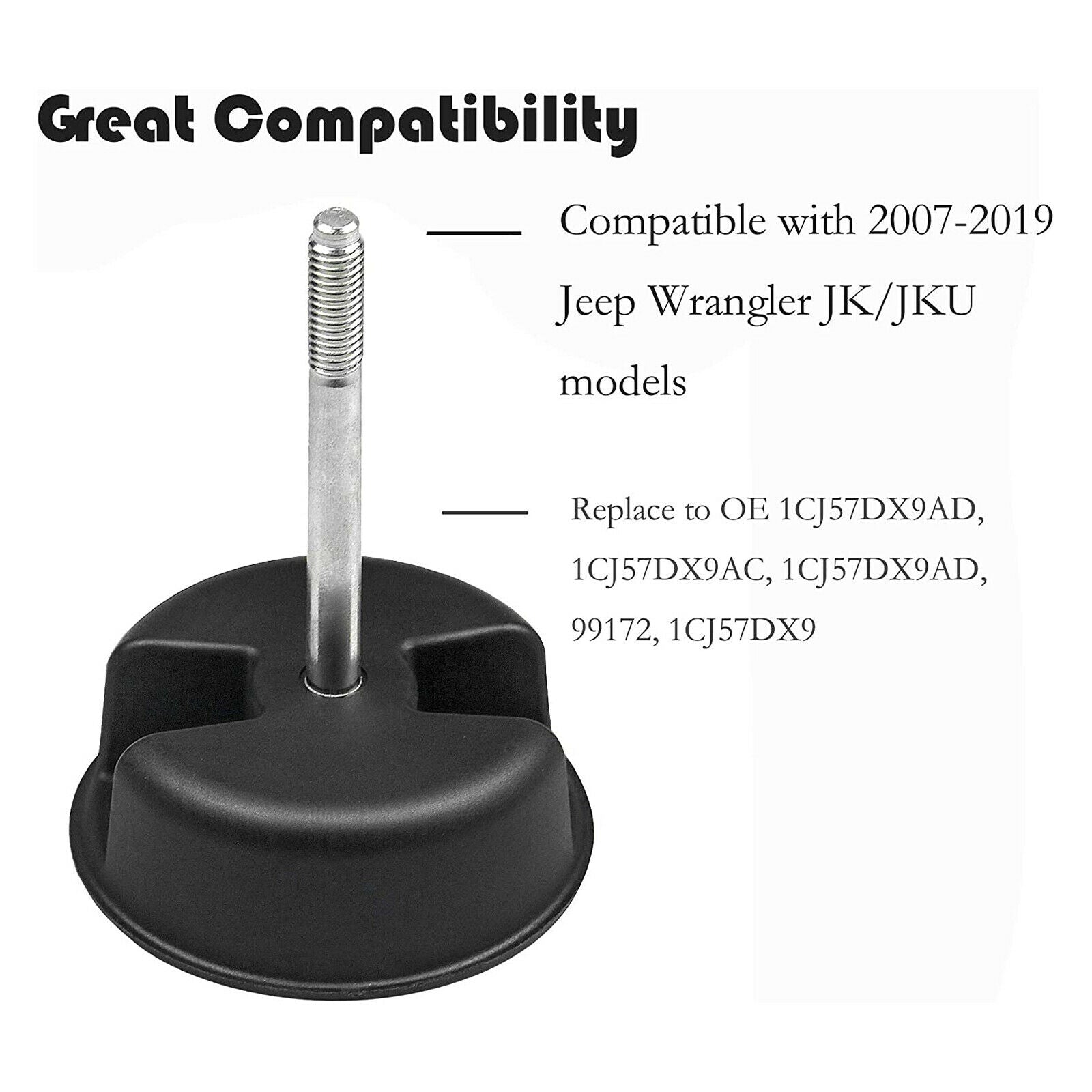 Hardtop Mounting Screw Knob for Jeep Wrangler JK 2dr 2007-2018 1CJ57DX9AC