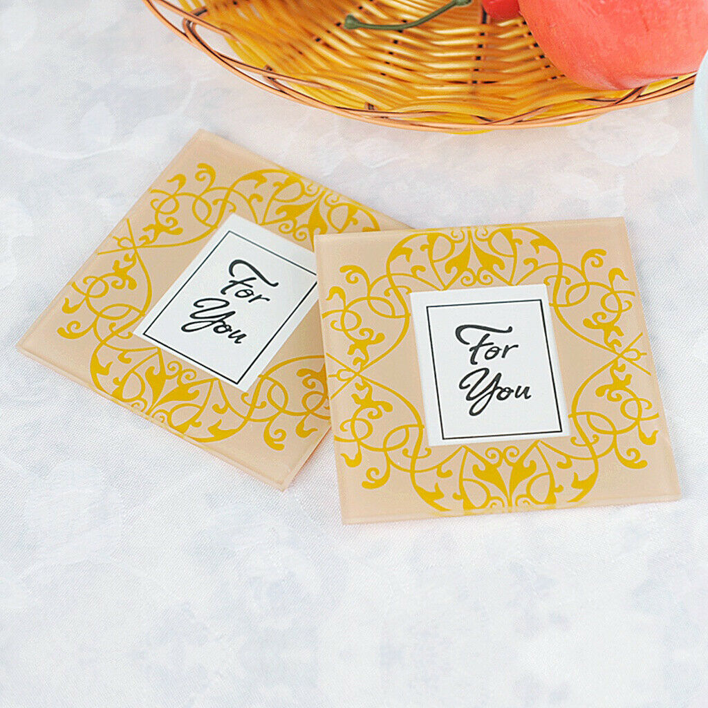 Picture Frame Glass Coasters, Wedding Favors Set of 2