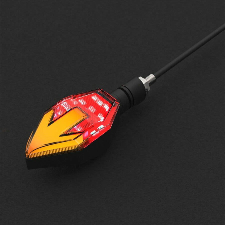 -XNRed+Yellow Dual Colors Motorcycle Arrow Turn Signals LED Indicator 10mm Screw