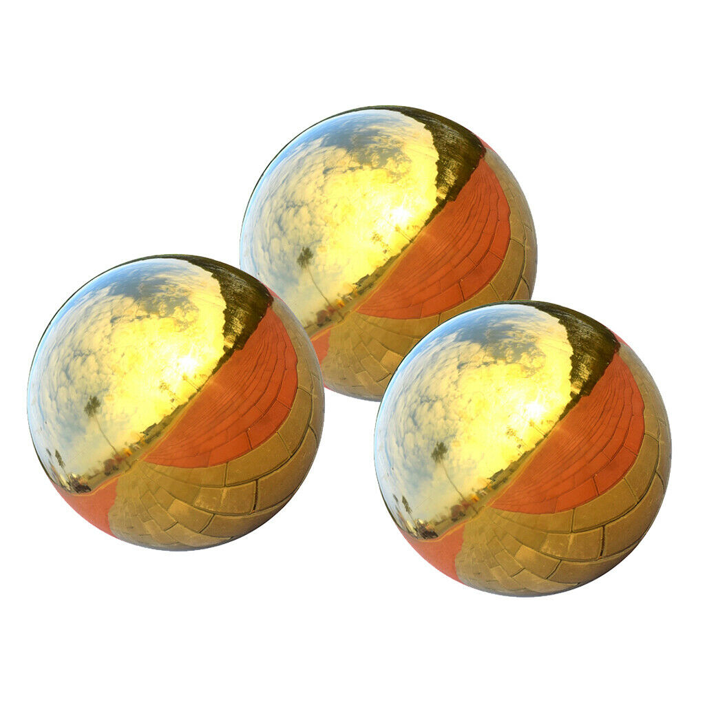 3pcs Stainless Steel Hollow Ball Seamless Gazing Globe Garden Ornament