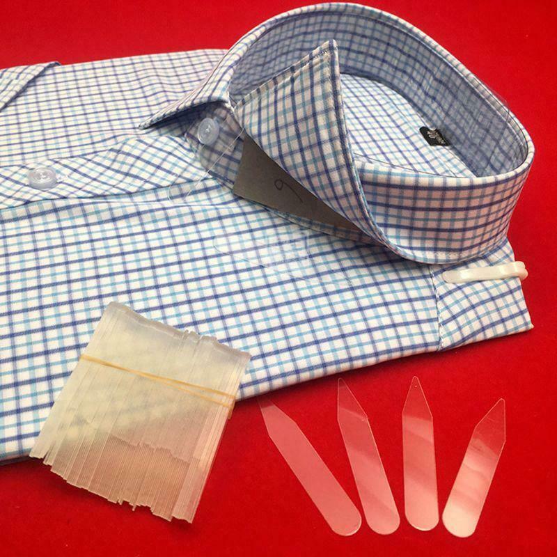 200Pcs Plastic Collar Stays Stiffeners Stay Bones Shirt Men's Clear Collar Stay