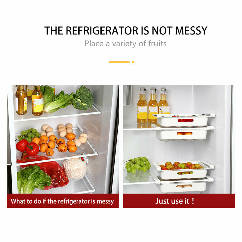 Refrigerator Food Storage Holder Box Rack Fridge Drawer Shelf Kitchen Organizer