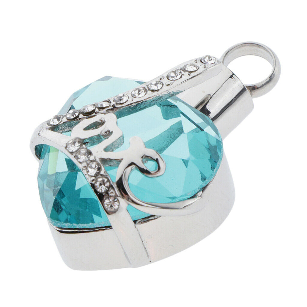 Rhinestones Love Pet Ash Urn Locket Ashed Filler Jar Jewelry Container