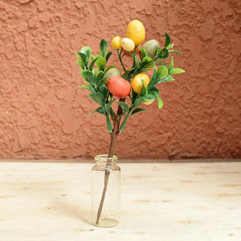 Easter Eggs Tree Decor Simulation Leaf Branch Easter Home Desktop Ornamen.l8