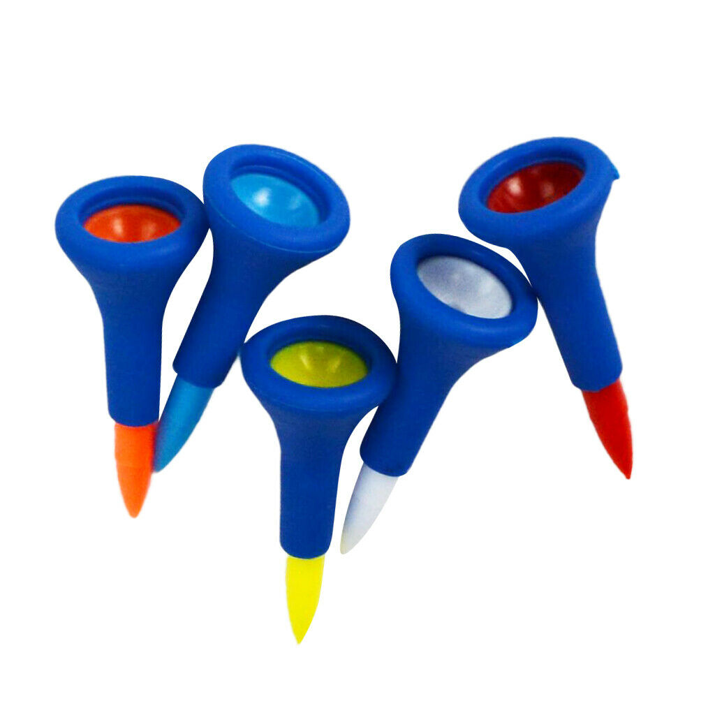 10 Pieces Durable Rubber Cushion Top Golf Tees Random Color 4.2 cm + 5.4 cm
