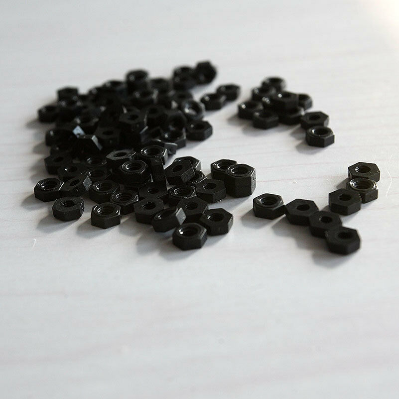 Best-selling 100 Pcs Black Nylon Screw Nuts Hexagonal Standoff Spacer M3 N.l8