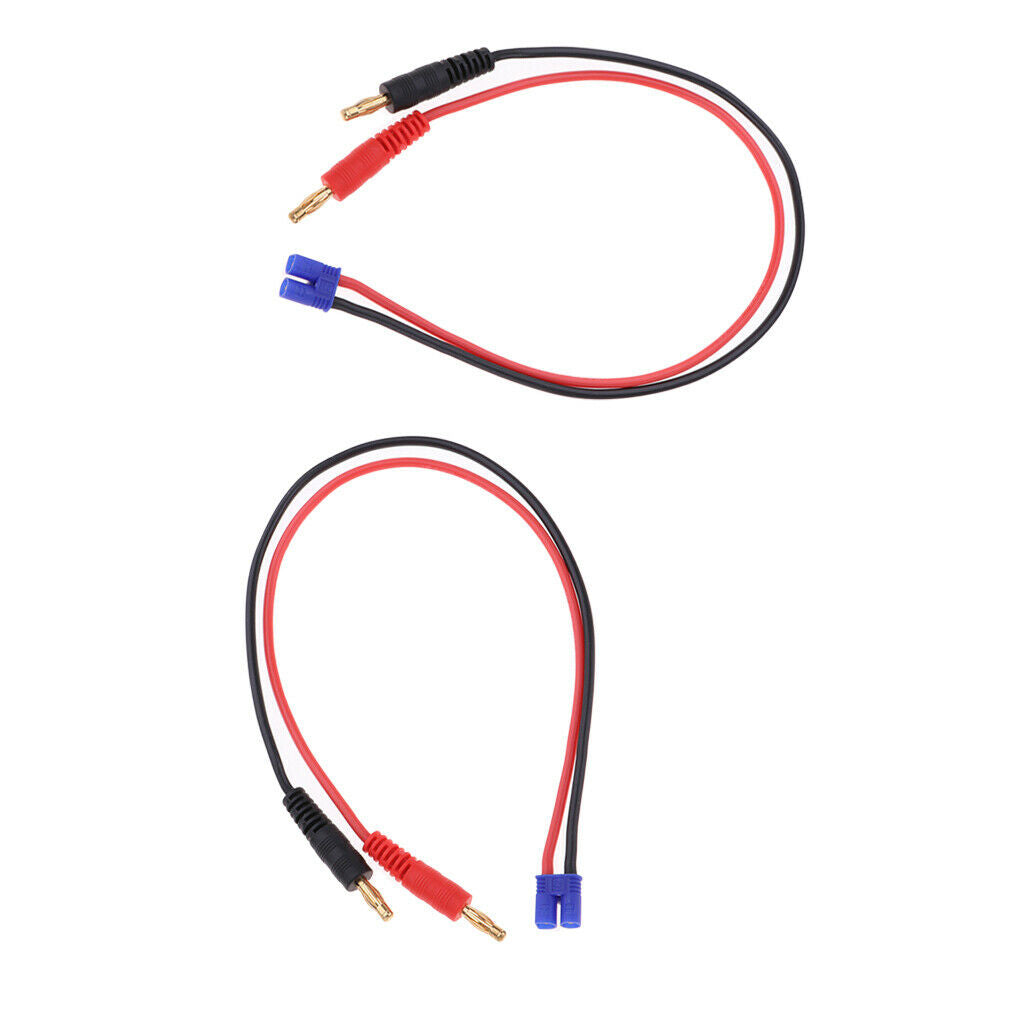 2x4mm Banana Plug  Connector to Male EC2 RC Charge Cable16AWG