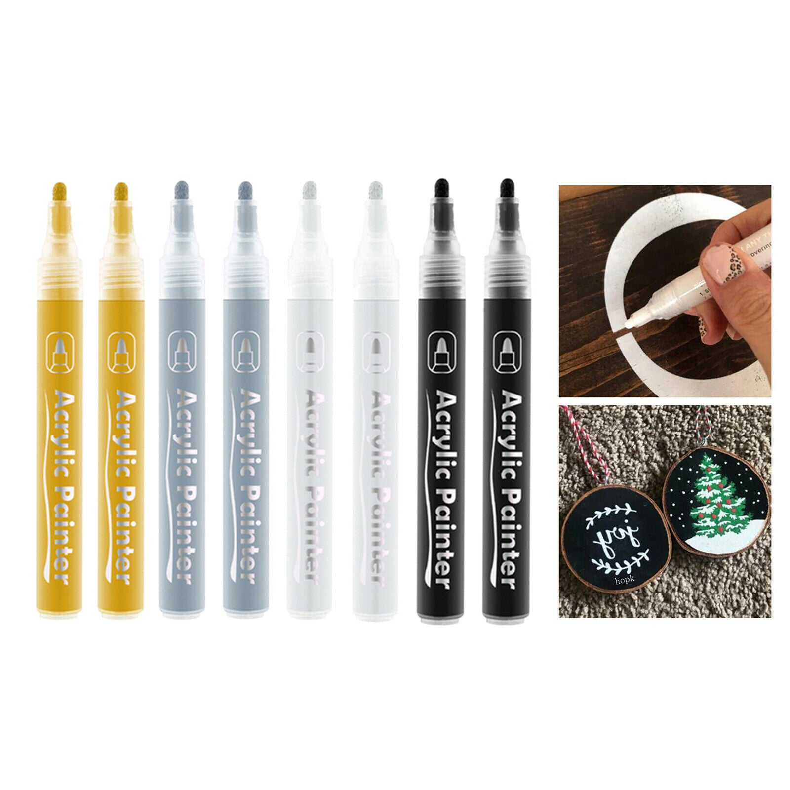 8x Metallic Marker Graffiti Writing Paint Pen for Wall DIY Card Making Craft