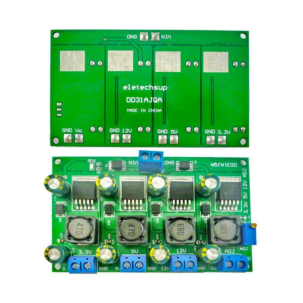 4 Channel Step-down Power Module Buck Converter DC-DC 4.5-30V to 3.3V/5V/12V 3A