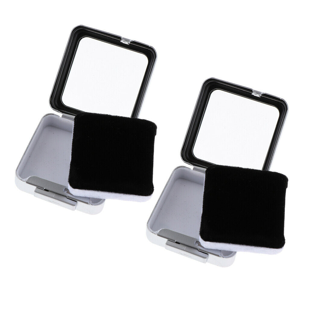 2x Gem Display Box Diamond Jewelry Coin Holder Glass Lid Box Storage Cases